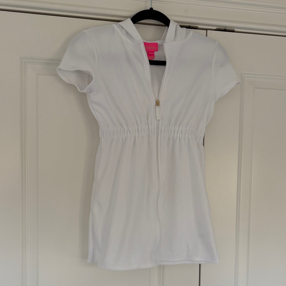 Lilly Pulitzer Girls White Terry Cloth Cover Up Size L (8-10) | Like New